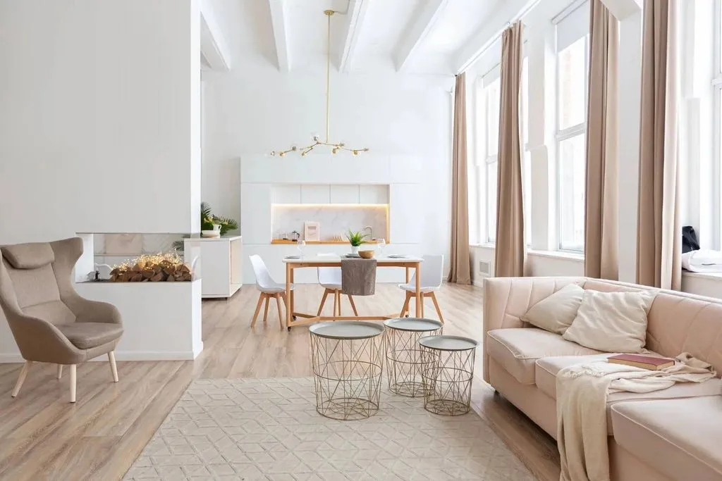 Living Room - Luxury Apartment with Terrace in Colombes