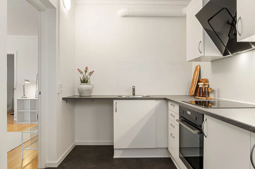 Köök - Apartment with Panoramic View in Aalborg
