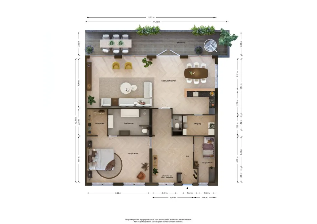 Plaan - Penthouse with Rooftop Terrace in Haaksbergen