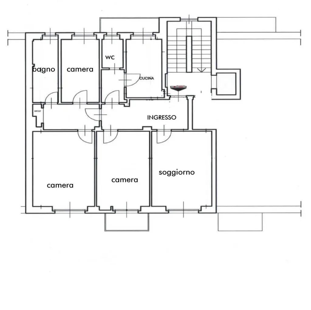 Plan - Luxury Apartment with Double Exposure in Milan