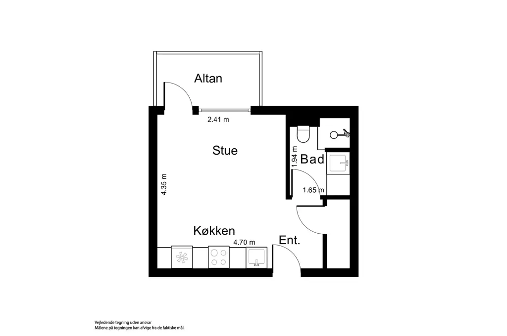 Plan - Modern Flat with Terrace in Tilst