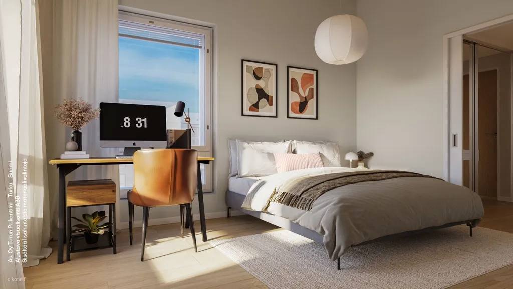 Bedrooms - Modern Apartment with Sea View in Turku