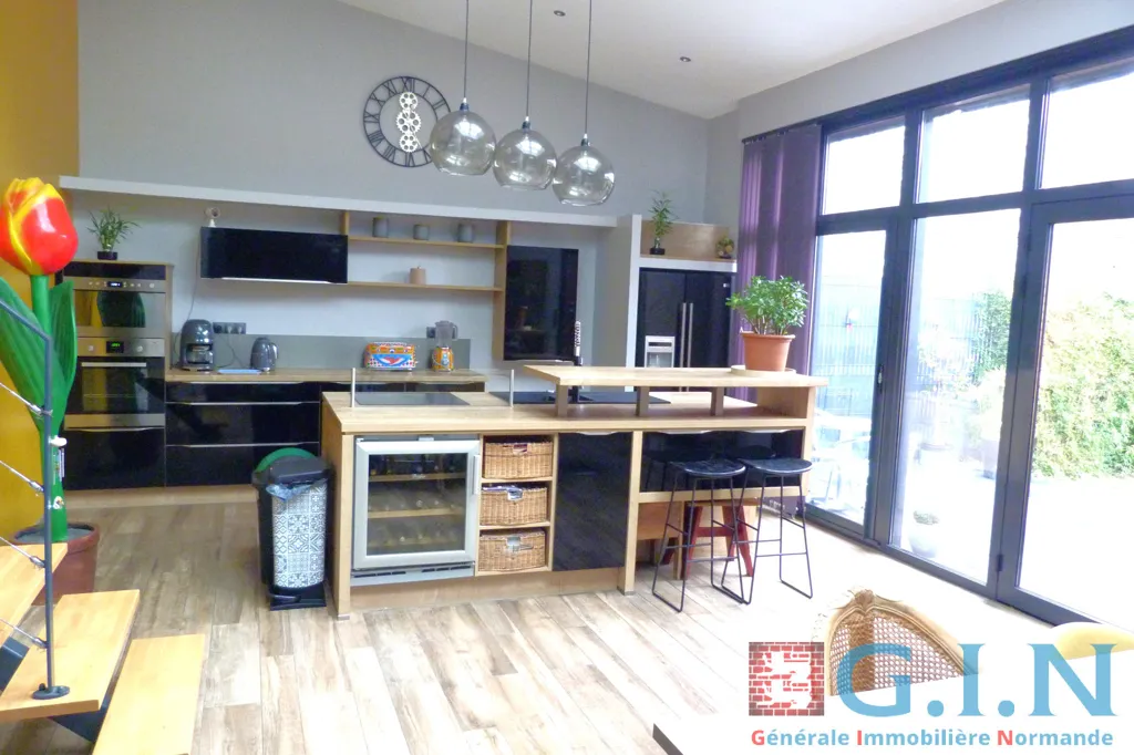 Kitchen - Architect-Designed House with Japanese Garden in Rouen
