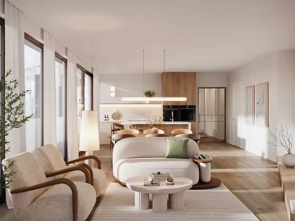 Living Room - Duplex Apartment with Terrace in Kortrijk