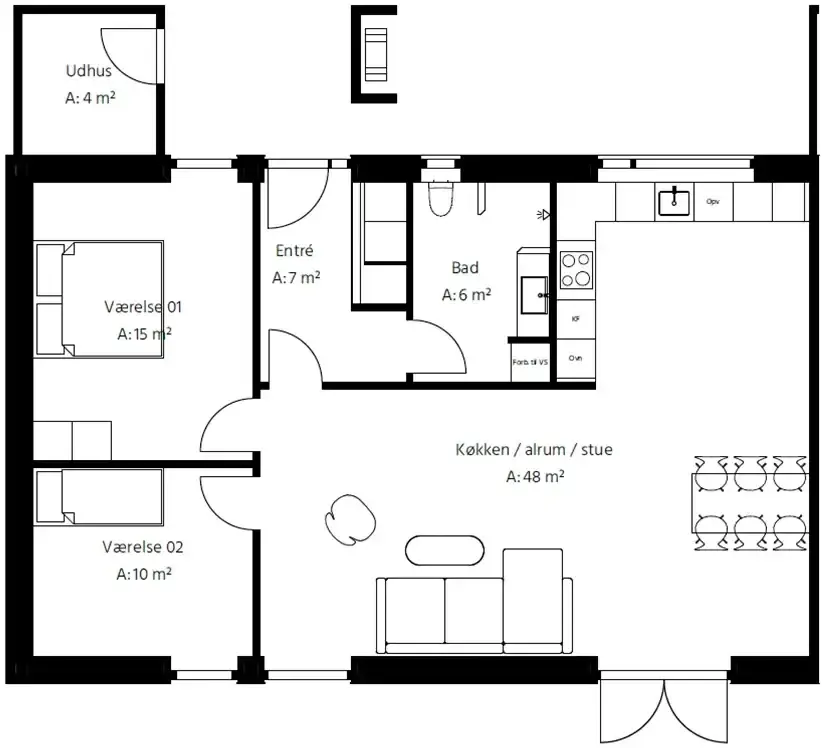 Plaan - 3-Bedroom Terraced House on Aarø Island