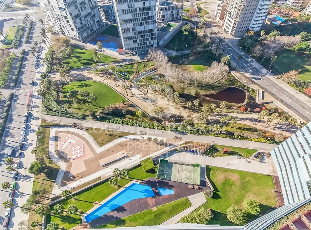 Vue aérienne - Beachfront Apartment with Pool in Barcelona