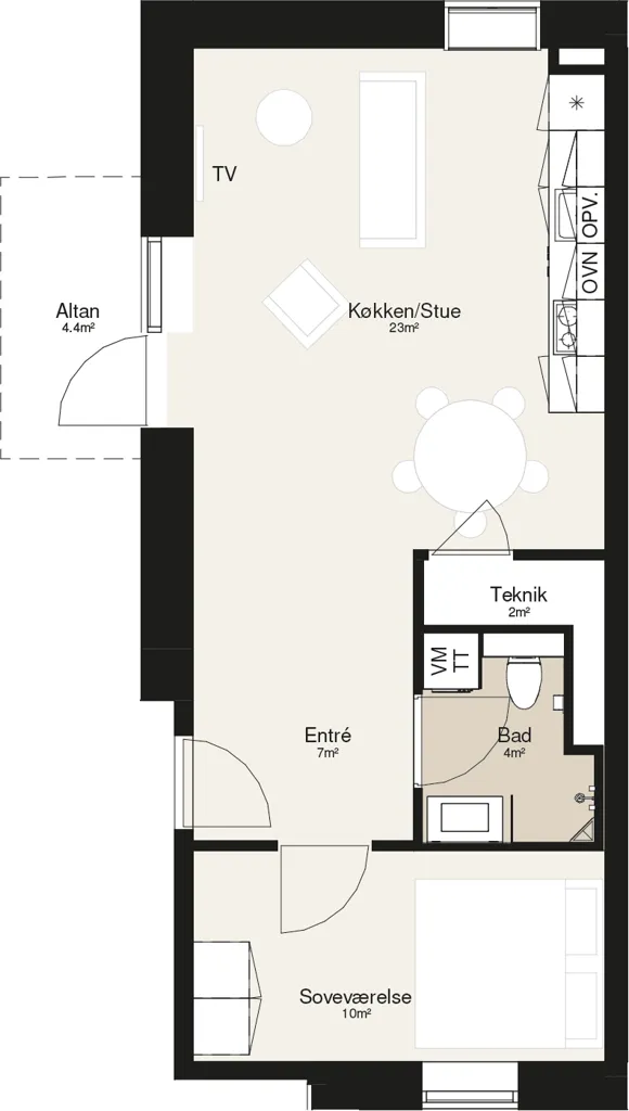 Floor Plan - Modern Apartments with Balcony in Viborg