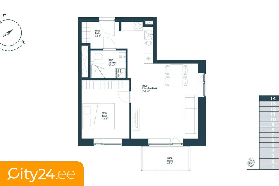 Appartement 2 pièces à Tallinn
