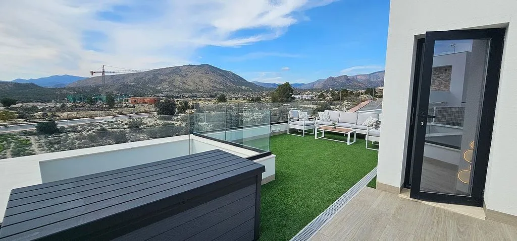 Terrasse - Semi-Detached House with Pool in Finestrat