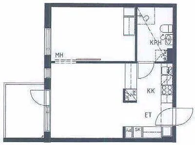 Floor Plan - Comfortable Flat with Balcony in Järvenpää Centre