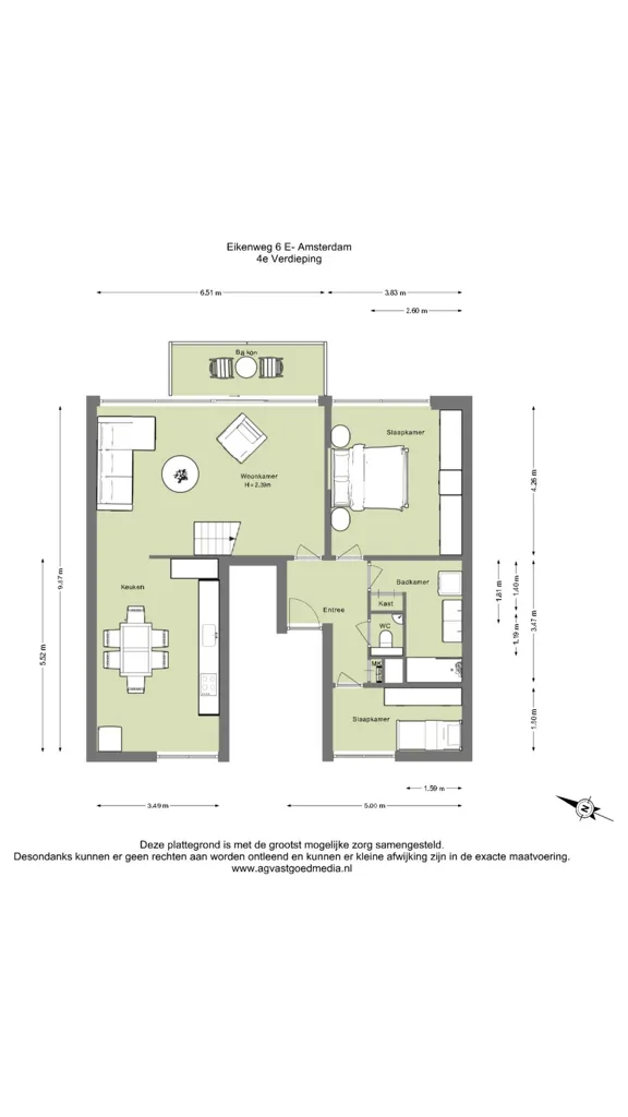 Grundriss - Penthouse with Terraces near Oosterpark, Amsterdam