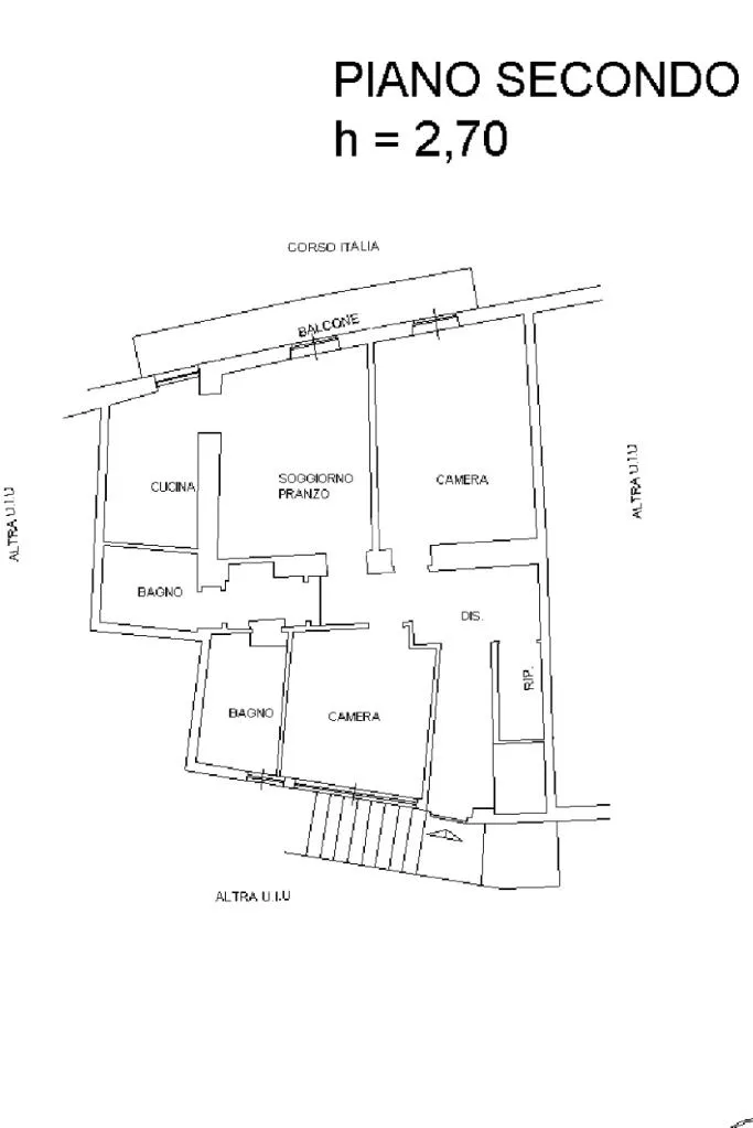Plan - Quadrilocale with Sea View Balcony in Noli