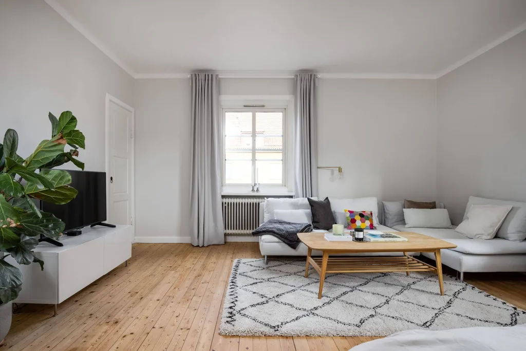 Séjour - Apartment with High Ceilings in Linköping