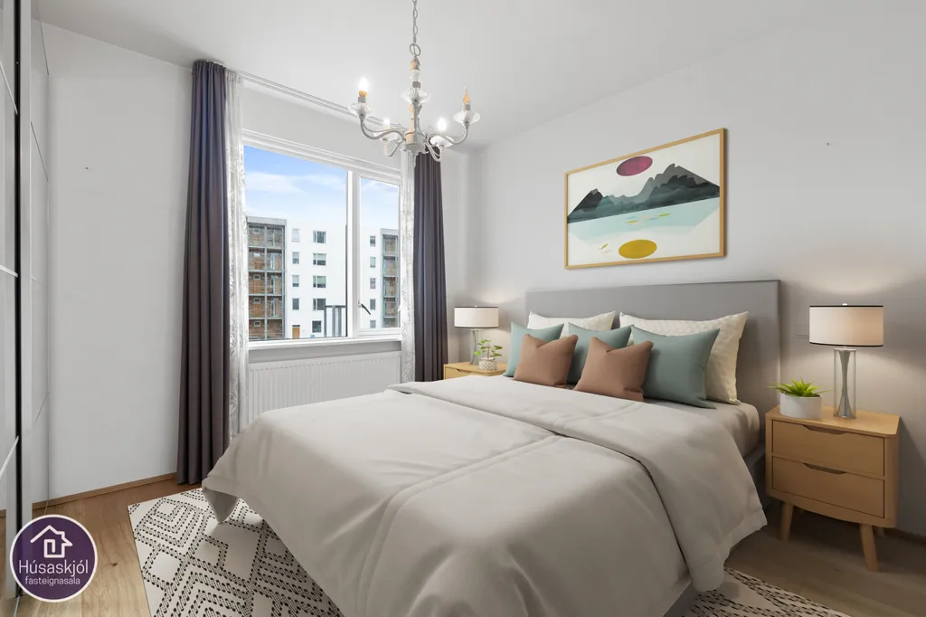 Bedrooms - Apartment with Balcony in Reykjavik