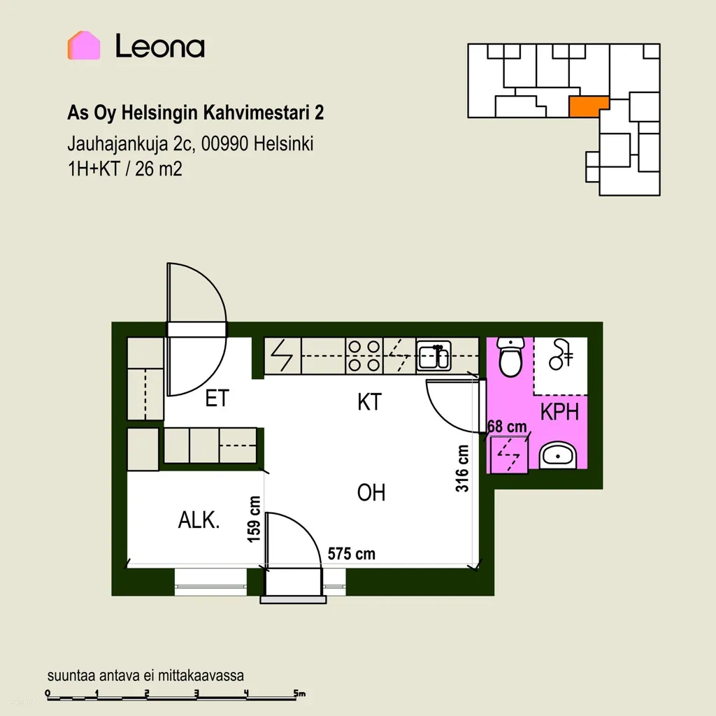 Planimetria - Compact Flat with Balcony in Helsinki