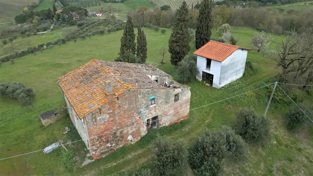 Aerial - Rustic Property with Historic Convent in Fucecchio