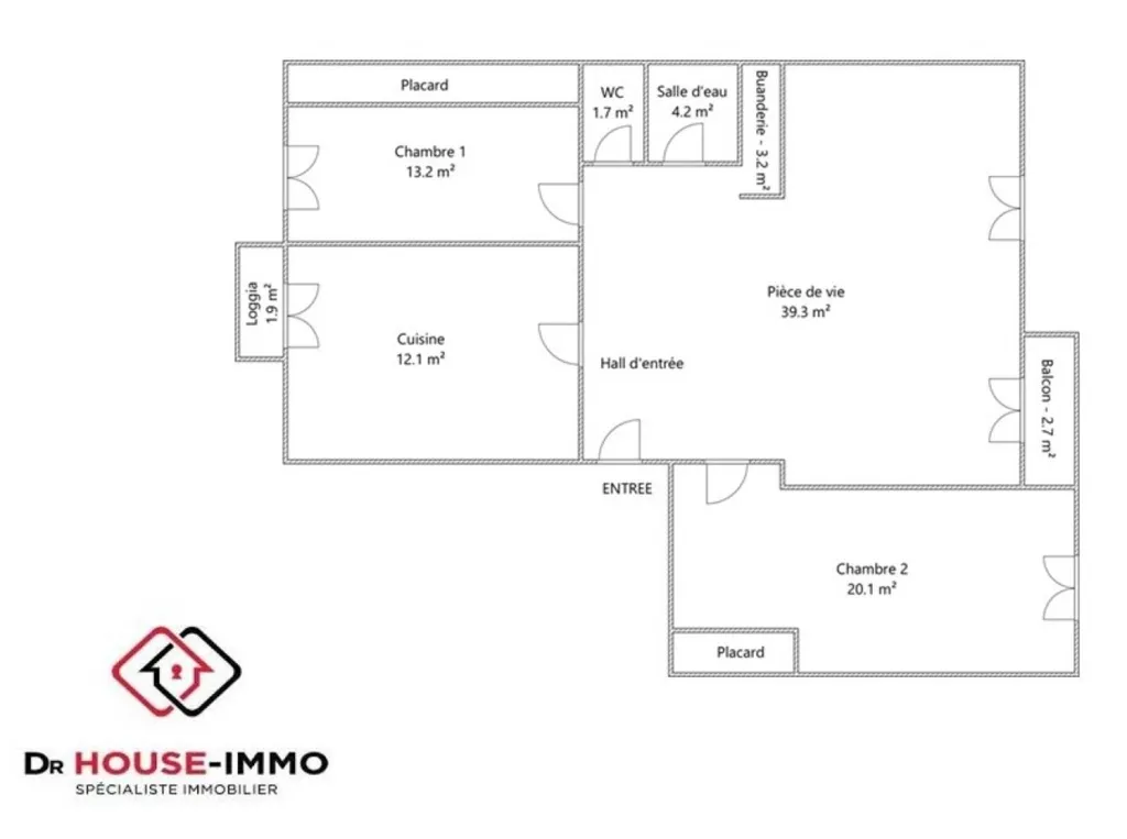 Plaan - T3 Apartment with Balcony in Grenoble