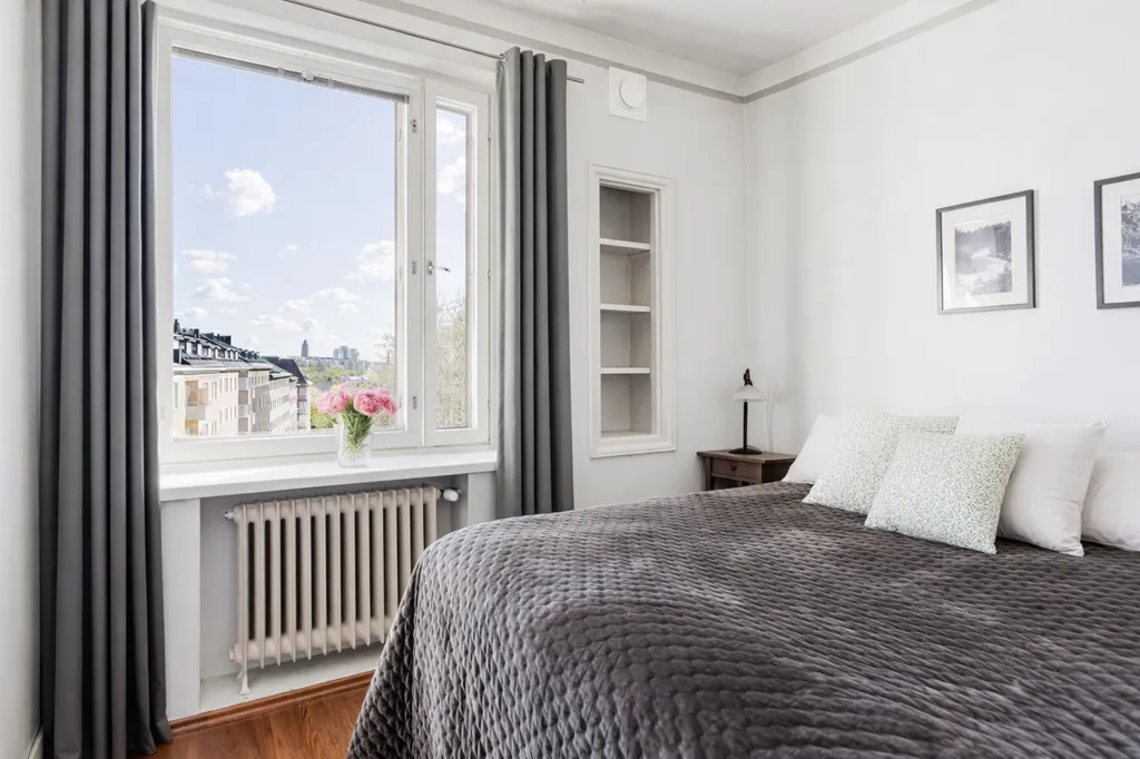 Bedrooms - Upper Floor Apartment with Park View in Töölö