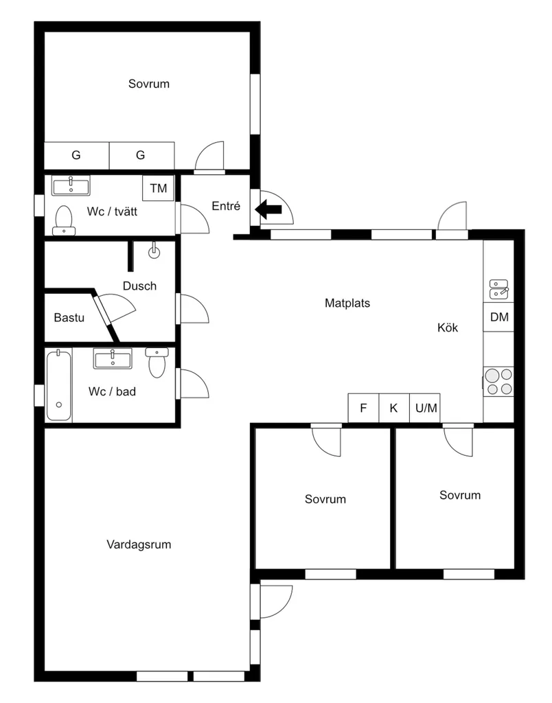 Plan - Terraced House with Garden in Ullvi Backar