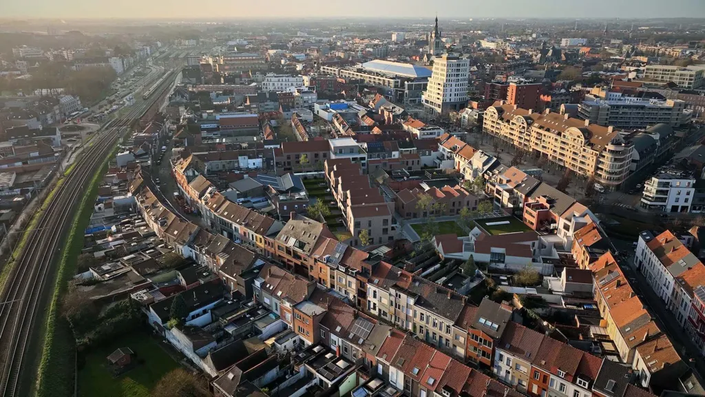 Vista aerea - Newly Built House with Terrace in Kortrijk