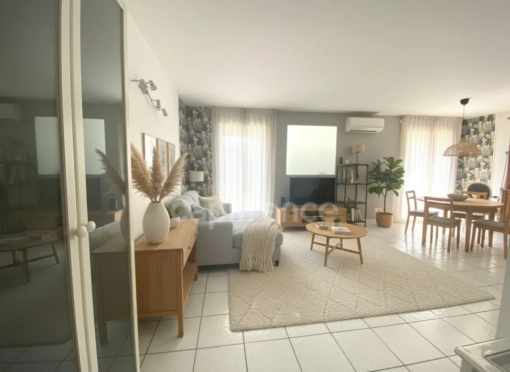 Séjour - Appartement lumineux avec terrasse à Sathonay Camp