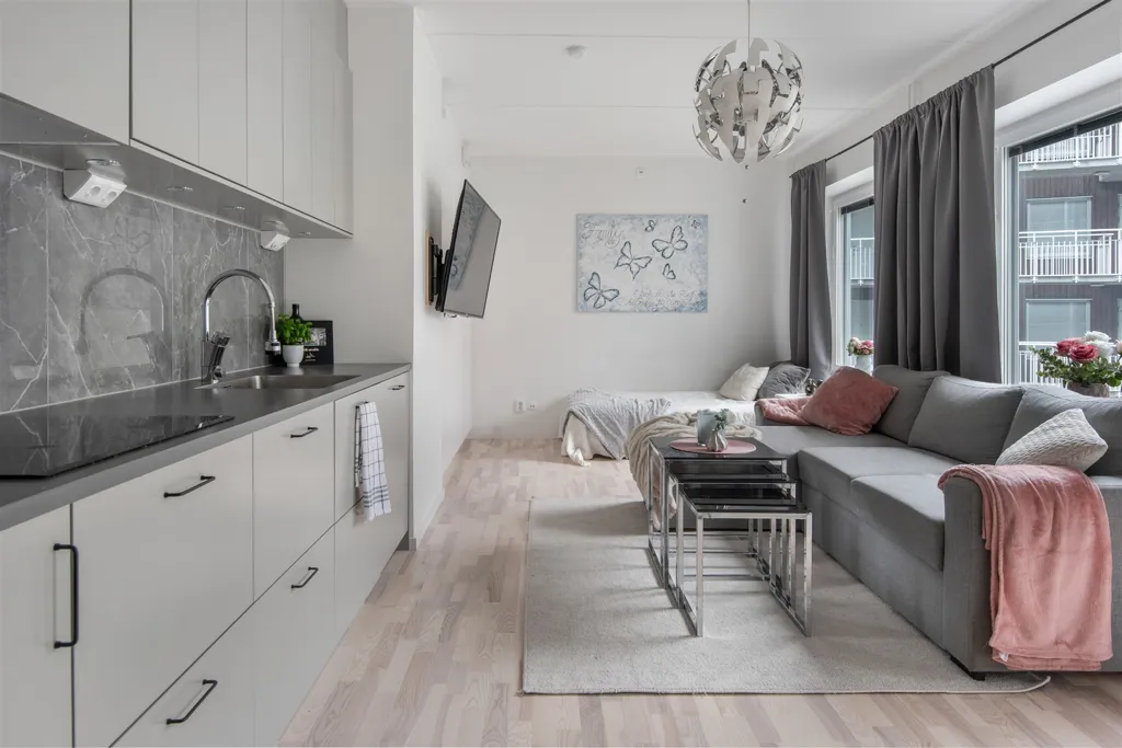 Wohnzimmer - Newly Built Apartment with Balcony in Vegastaden