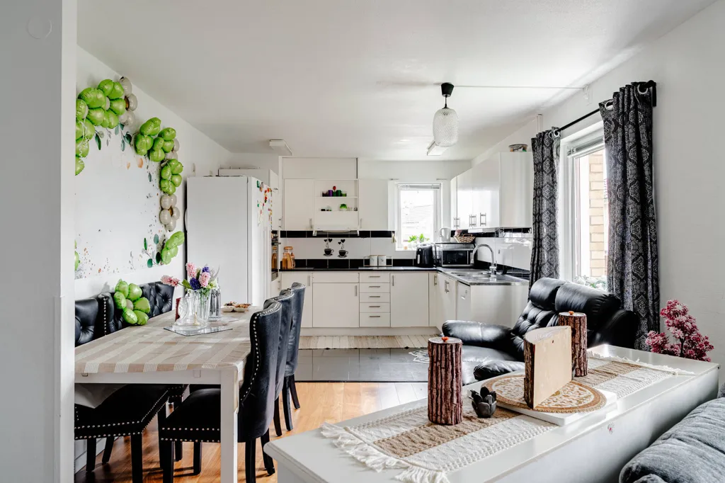 Köök - Apartment with Balcony and Garden in Helsingborg