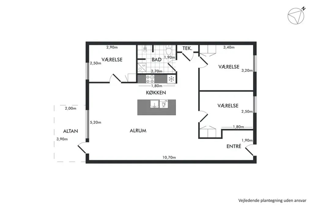 Floor Plan - Apartment with Terrace in Aalborg
