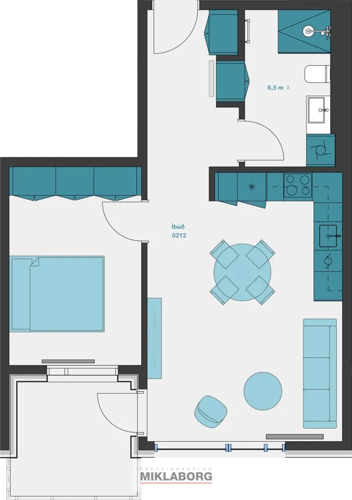 Plaan - New Flat with Balcony in Hafnarbraut