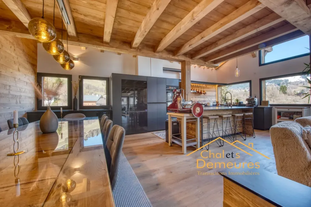 Salle à manger - Chalet Neuf avec Vue Panoramique à Megève