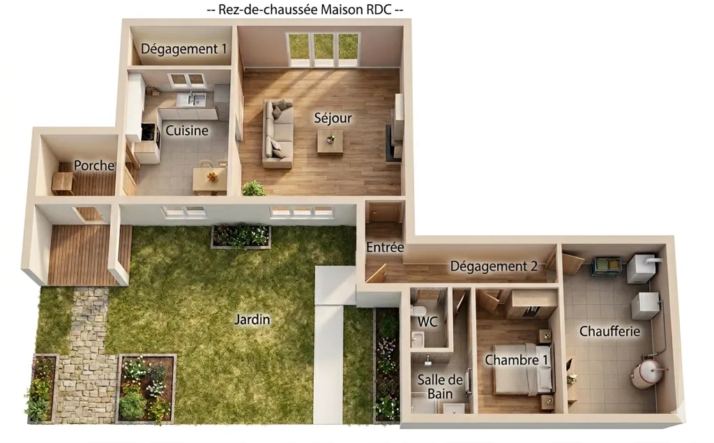 Floor Plan - Charming 2-Bedroom House in Ste Severe