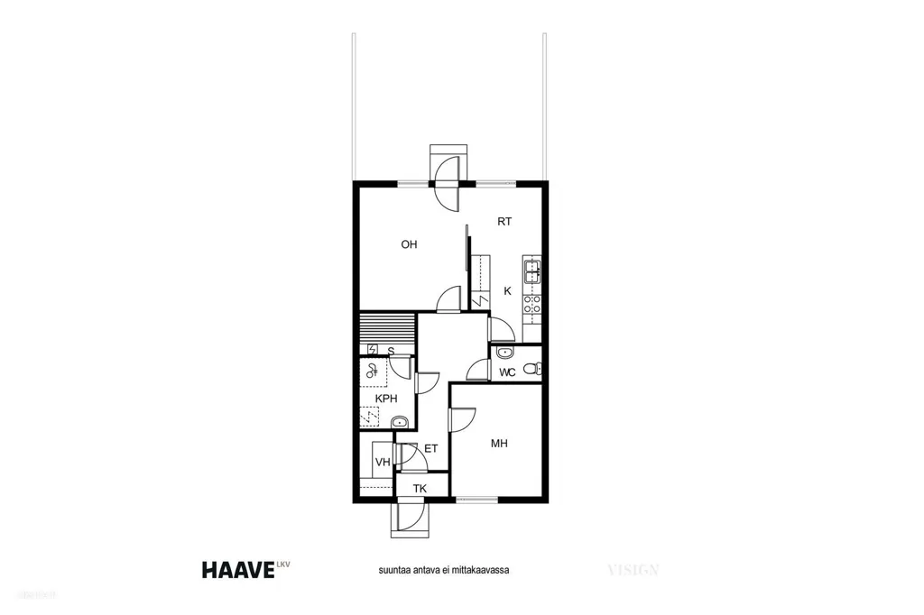 Floor Plan - Modernised Flat with Sauna in Uusiniitty