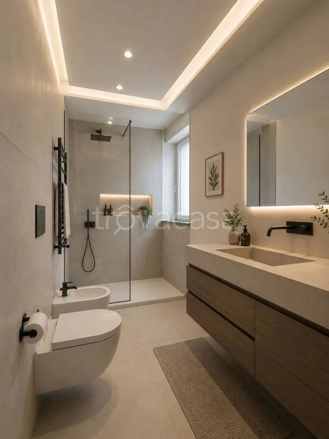Salles de bain - Retrofitted Mansard Apartment with Balcony in Bra