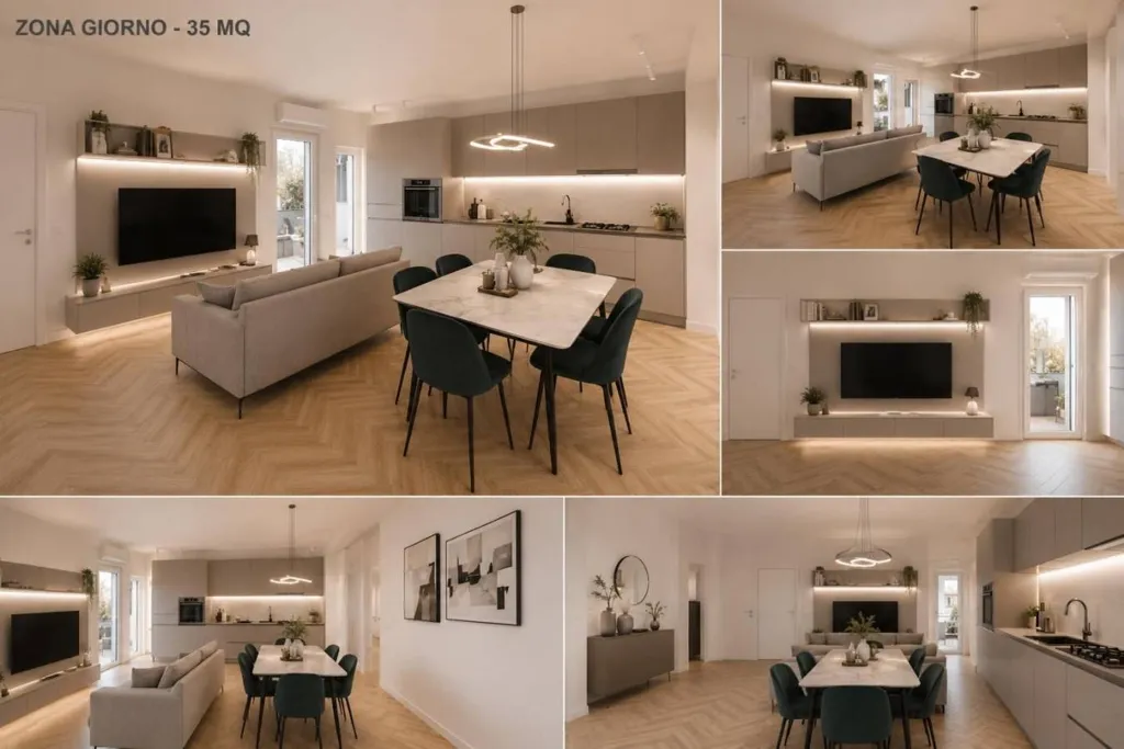 Soggiorno - Rearranged Apartment with Balcony in Turin