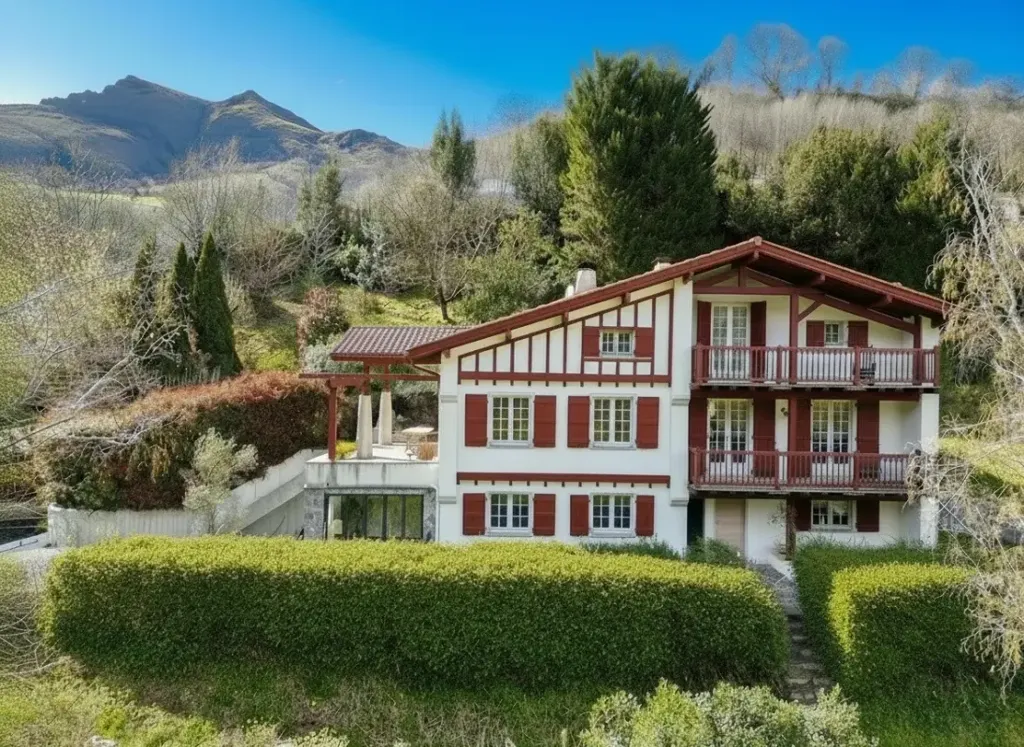 Õhuvaade - Charming House with Mountain View in Bidarray