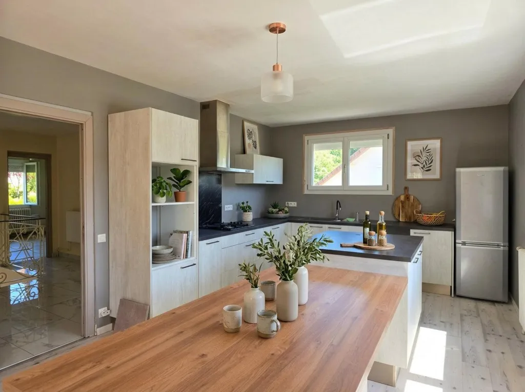 Kitchen - 1970s House with Studio in Morbier