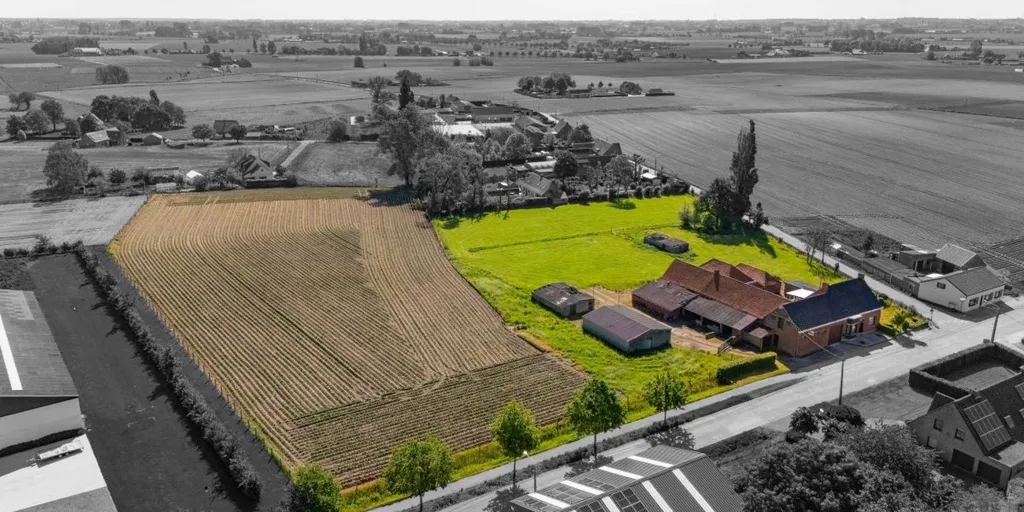 Vue aérienne - Hoeve à Rénover avec Jardin à Kortemark