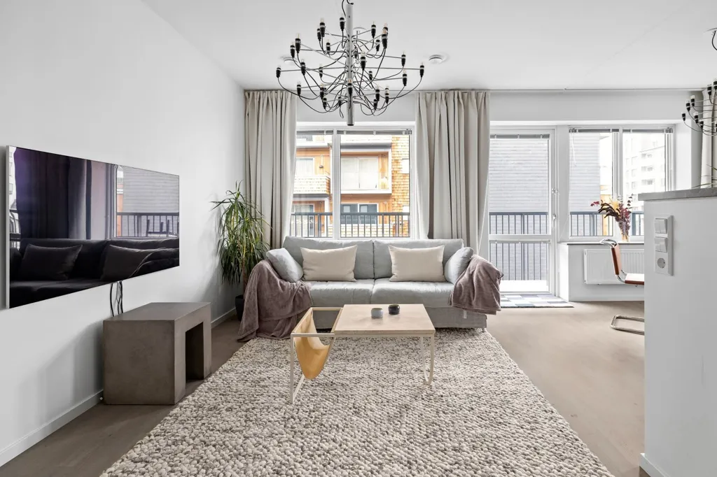 Living Room - Apartment with Balcony in Täby Park