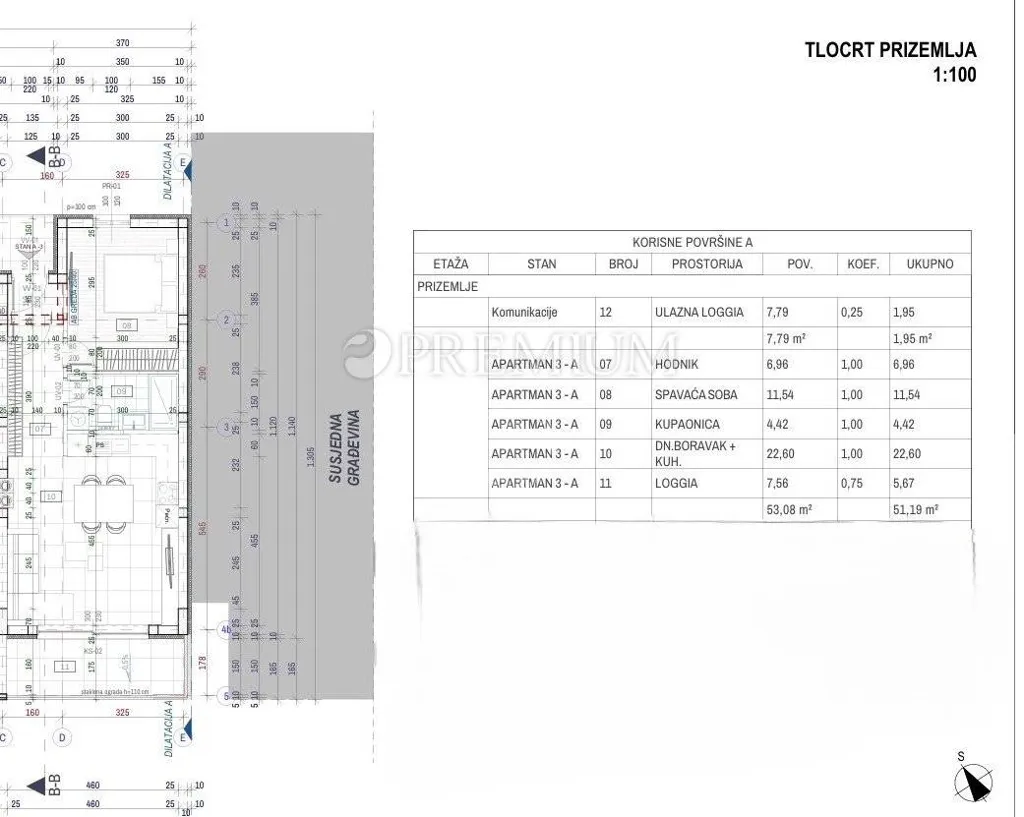 Plan - Two-Bedroom Apartment with Terrace in Omišalj Centre
