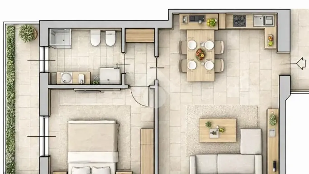 Plaan - Modern Studio with Balcony in Cantù