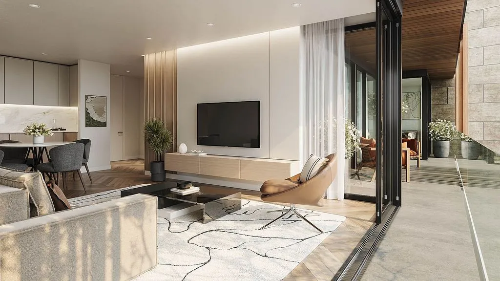 Séjour - New Flat with Pool in Sanxenxo