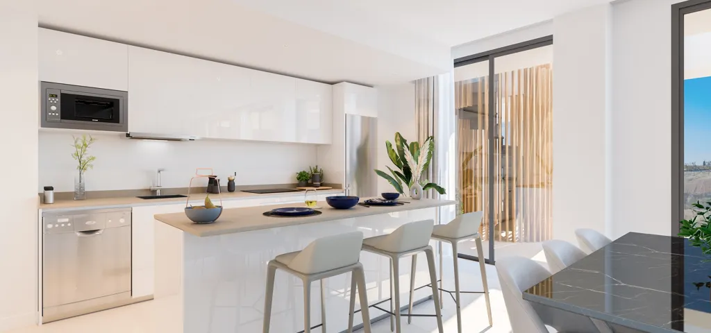 Köök - Apartment with Pool and Sea View in Costa del Sol