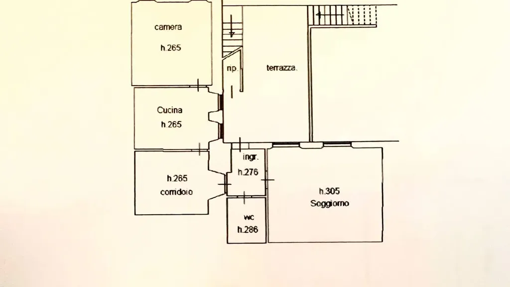 Plaan - Historic Townhouse with Courtyard in Fabriano