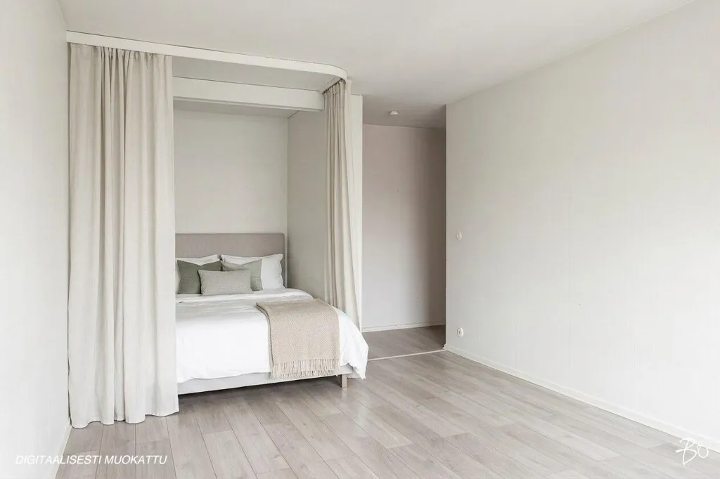Bedrooms - Spacious Top-Floor Apartment with Balcony in Kaleva