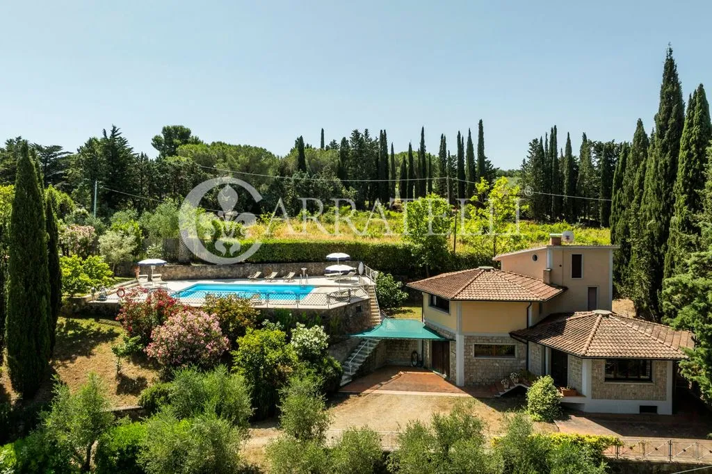 Vue aérienne - Luxury Villa with Panoramic Pool near Massa Marittima
