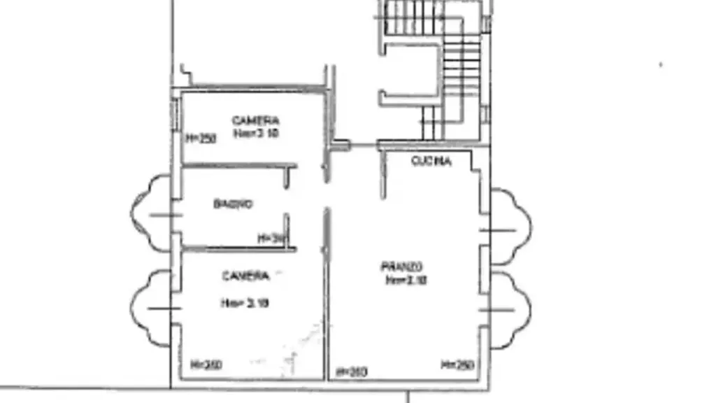 Plan - Trilocale with Balconies in Gattatico