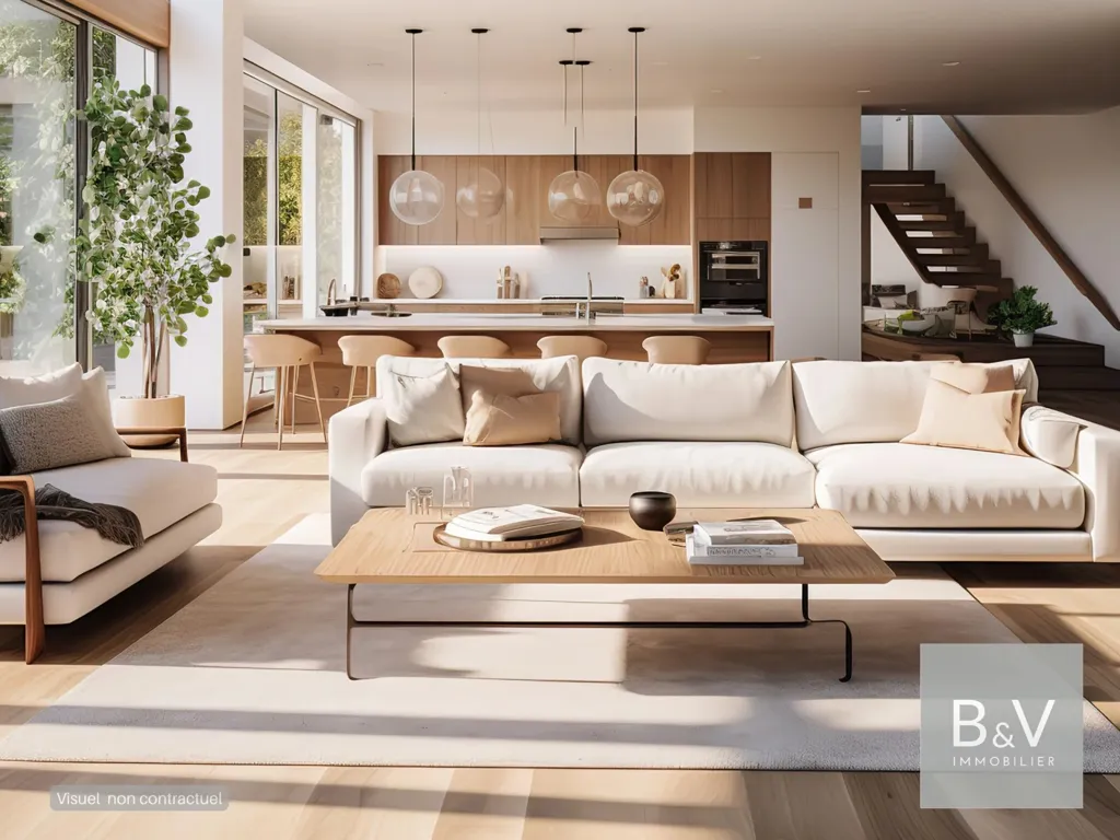 Séjour - Villa Contemporaine avec Jardins et Terrasses à Saint-Laurent-du-Var