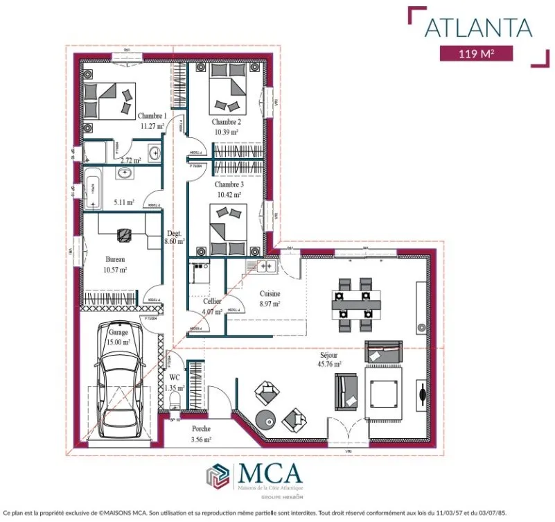Floor Plan - New Build House with Smart Features in Le Mung