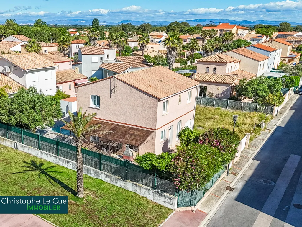 Vue aérienne - Villa 3 Faces avec Piscine à Saint-Cyprien Plage