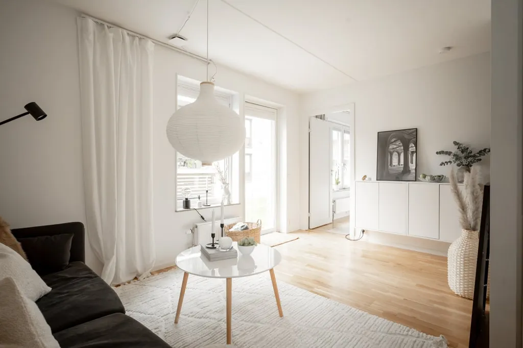 Living Room - Modern Apartment with Terrace in Kvarnbyn